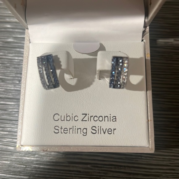 Rachel Zoe Jewelry - Rachel Zoe Sterling Silver and Cubic Zirconia Earrings